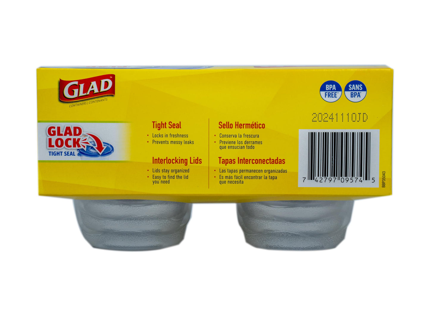 Glad Mini Food Storage Containers, 4 oz, 8 Count