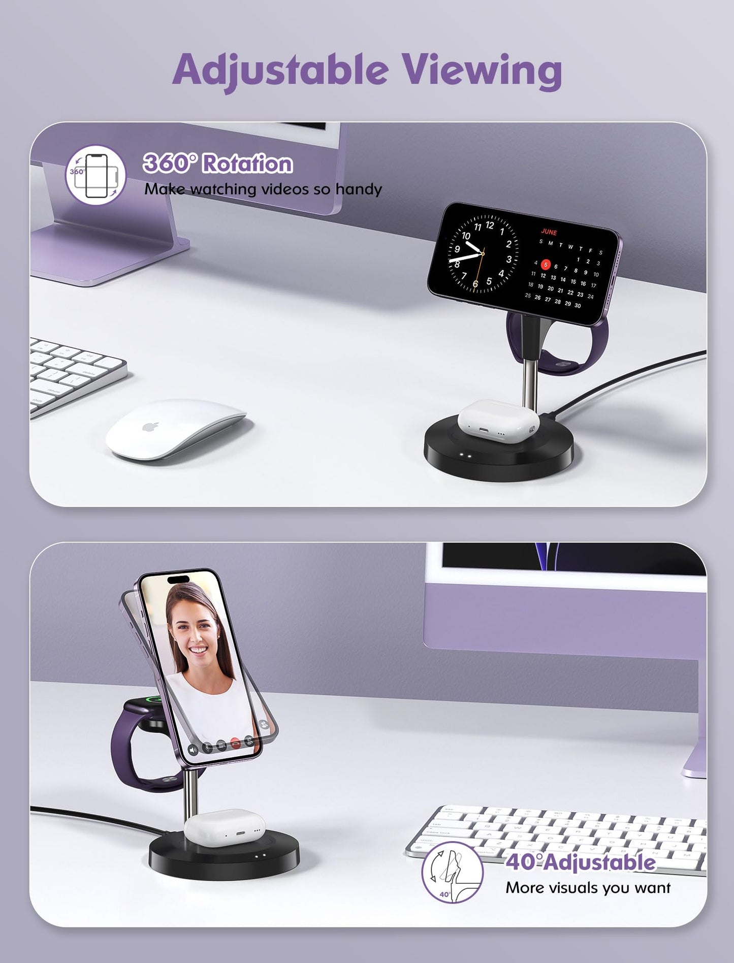 3 in 1 Wireless Charging Station for Apple Devices