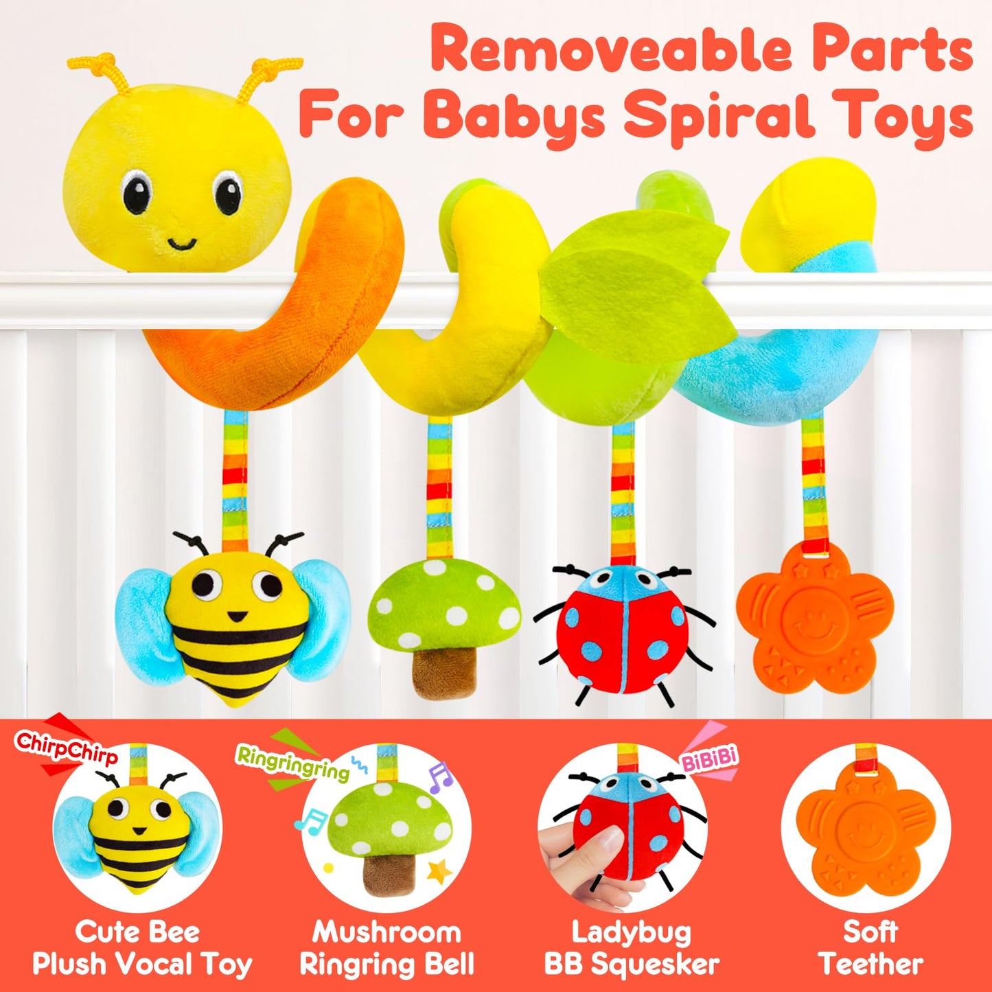 Baby Spiral Plush Activity Toys for Infants