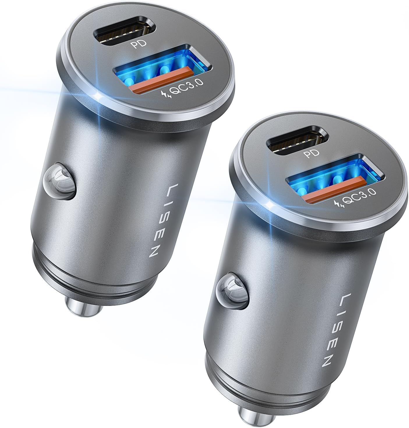 LISEN 54W Dual Port USB C Car Charger