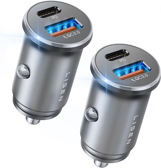 LISEN 54W Dual Port USB C Car Charger
