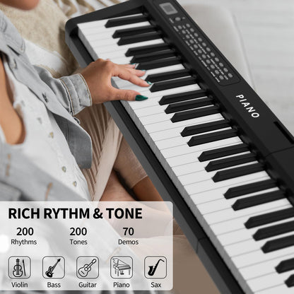 Digital Piano 88 Key Full Size Semi Weighted Electronic Keyboard Piano Set with Stand,Built-In Speakers,Electric Piano Keyboard with Sustain Pedal,Bluetooth,MIDI/USB/MP3 for Beginners Adults