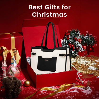 LOVEVOOK 17.3 Inch Leather Laptop Tote Bag
