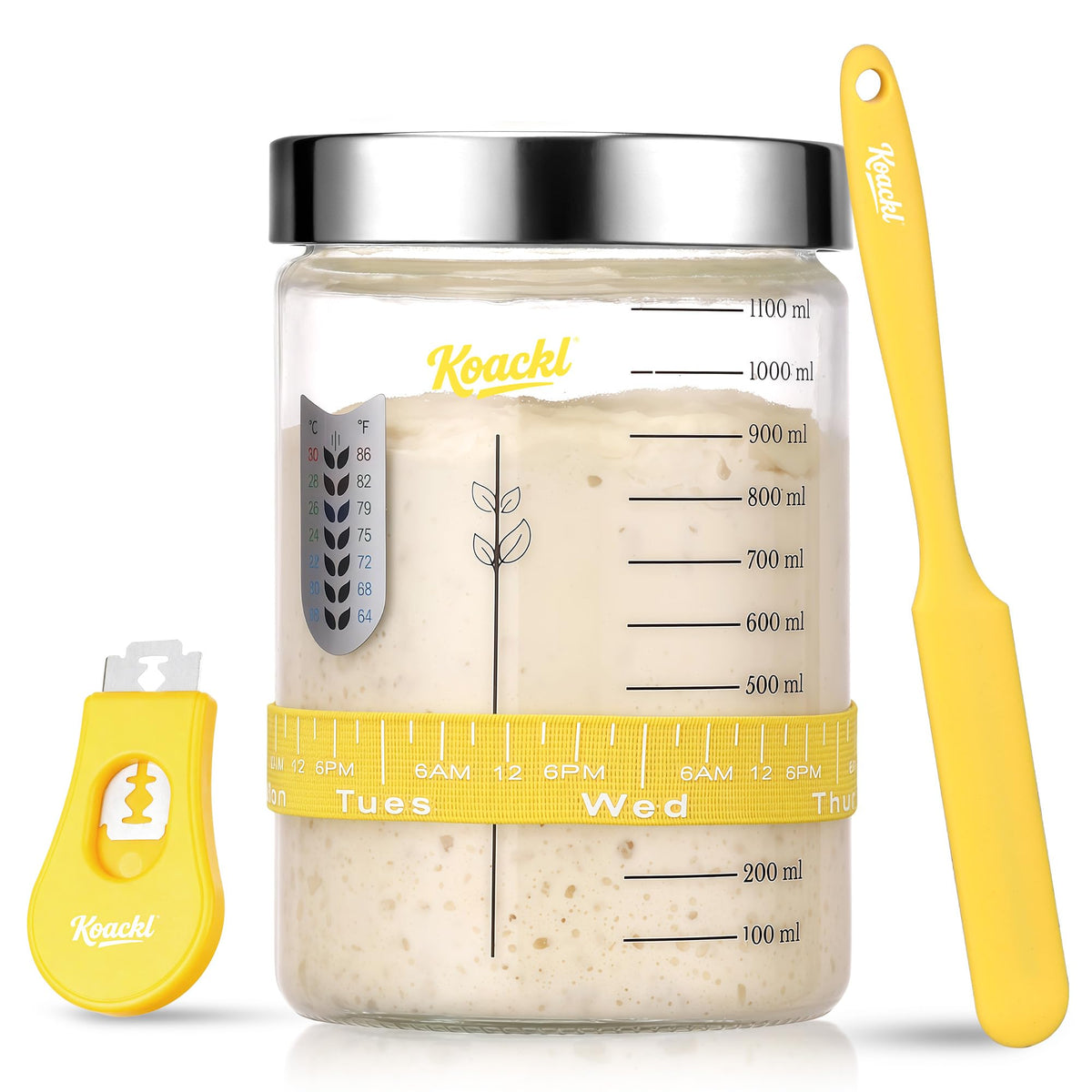 Sourdough Bread Starter Kit with Jar and Tools