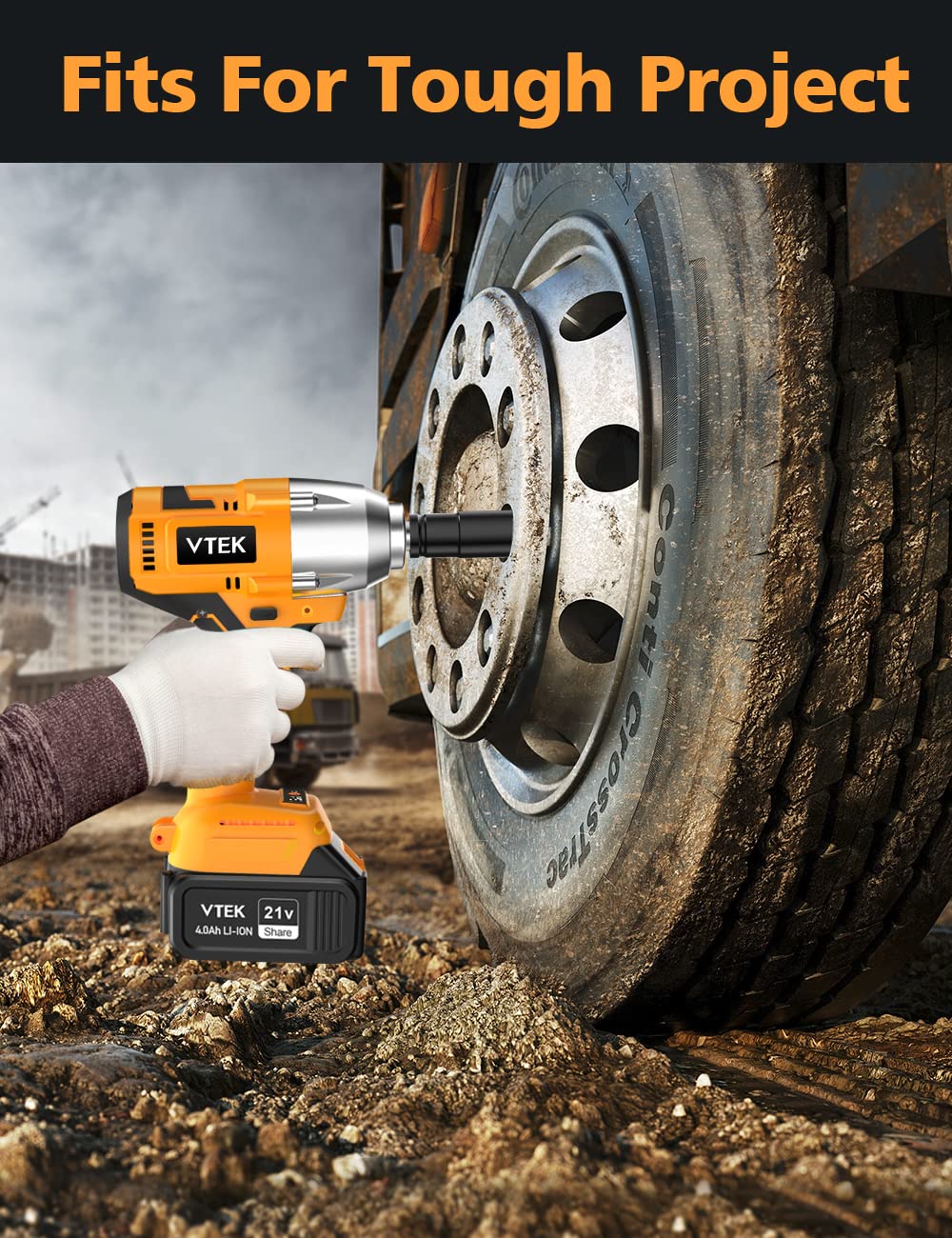 VTEK 1/2 Inch Brushless Cordless Impact Wrench