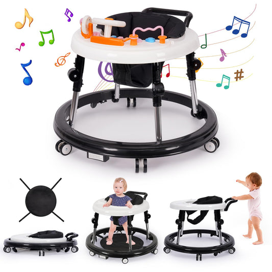 Foldable Baby Walker with 9 Adjustable Heights