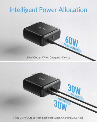 Anker 60W Dual USB-C Wall Charger