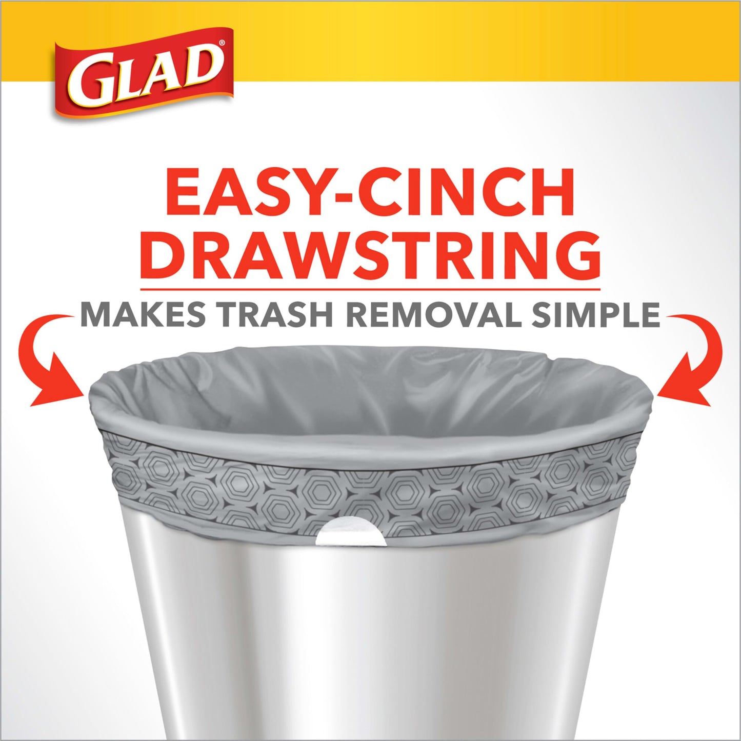Glad Lemon Fresh Drawstring Trash Bags, 26 Ct