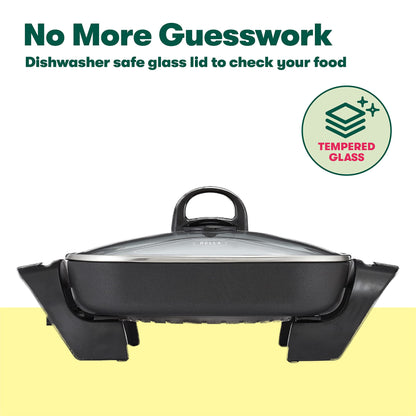 BELLA Nonstick Electric Skillet with Glass Lid