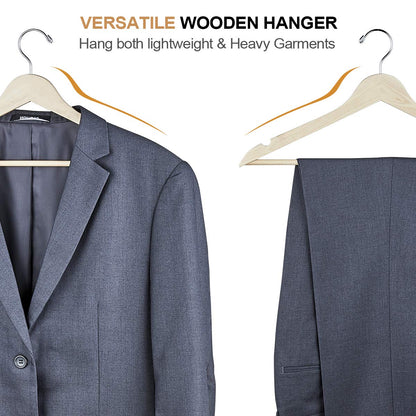 Wooden Slim Hangers 30-Pack with Swivel Hooks