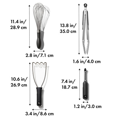 OXO 4-Piece Stainless Steel Kitchen Gadget Set