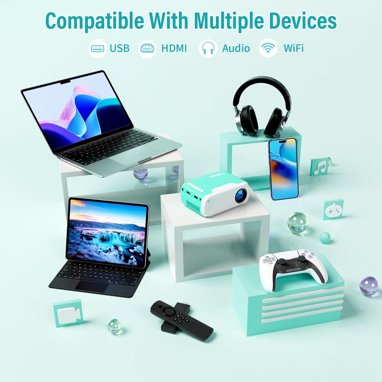 Mini WiFi Projector for Smartphones and Tablets