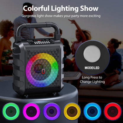 Portable Karaoke Machine with 2 Wireless Microphones