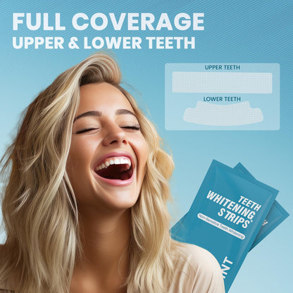 Teeth Whitening Strips for Sensitive Teeth - 28 Strips Enamel Safe Non-Slip Dry Strip Technology for Whiter Teeth, 30 Minutes Fast Results, Non-Sensitive, 14 Treatments, Mint