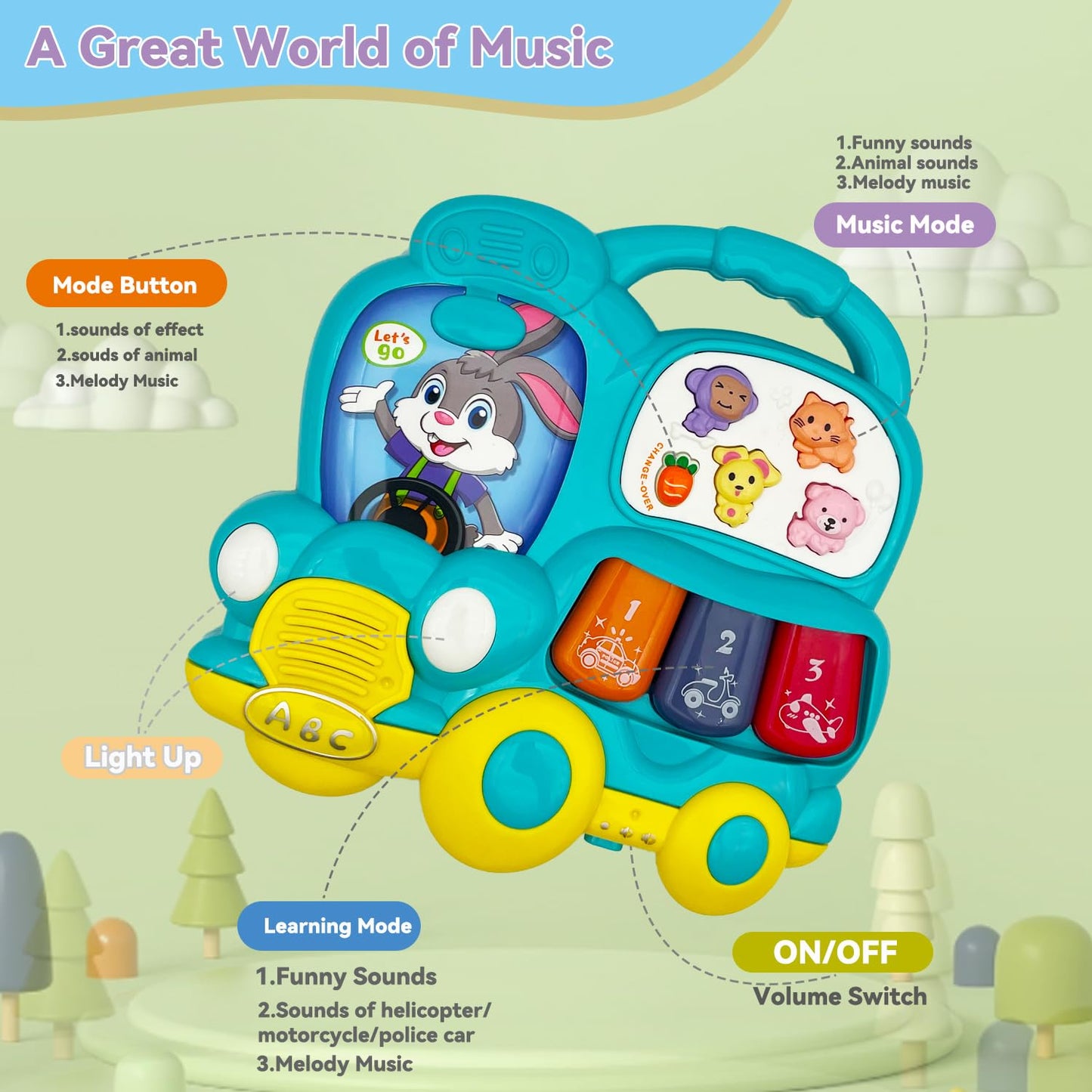 Baby Music Piano Toy for Infants 12-36 Months
