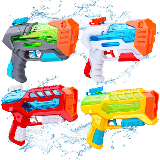 Minutry 4 Packs Water Gun for Kids - Soaker Squirt Guns with High Capacity Long Shooting Range, Super Water Blaster Pool Toys Perfect for Children, Teens and Adults Summer Fun