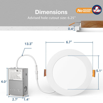 24 Pack Amico Ultra-Thin LED Recessed Lights