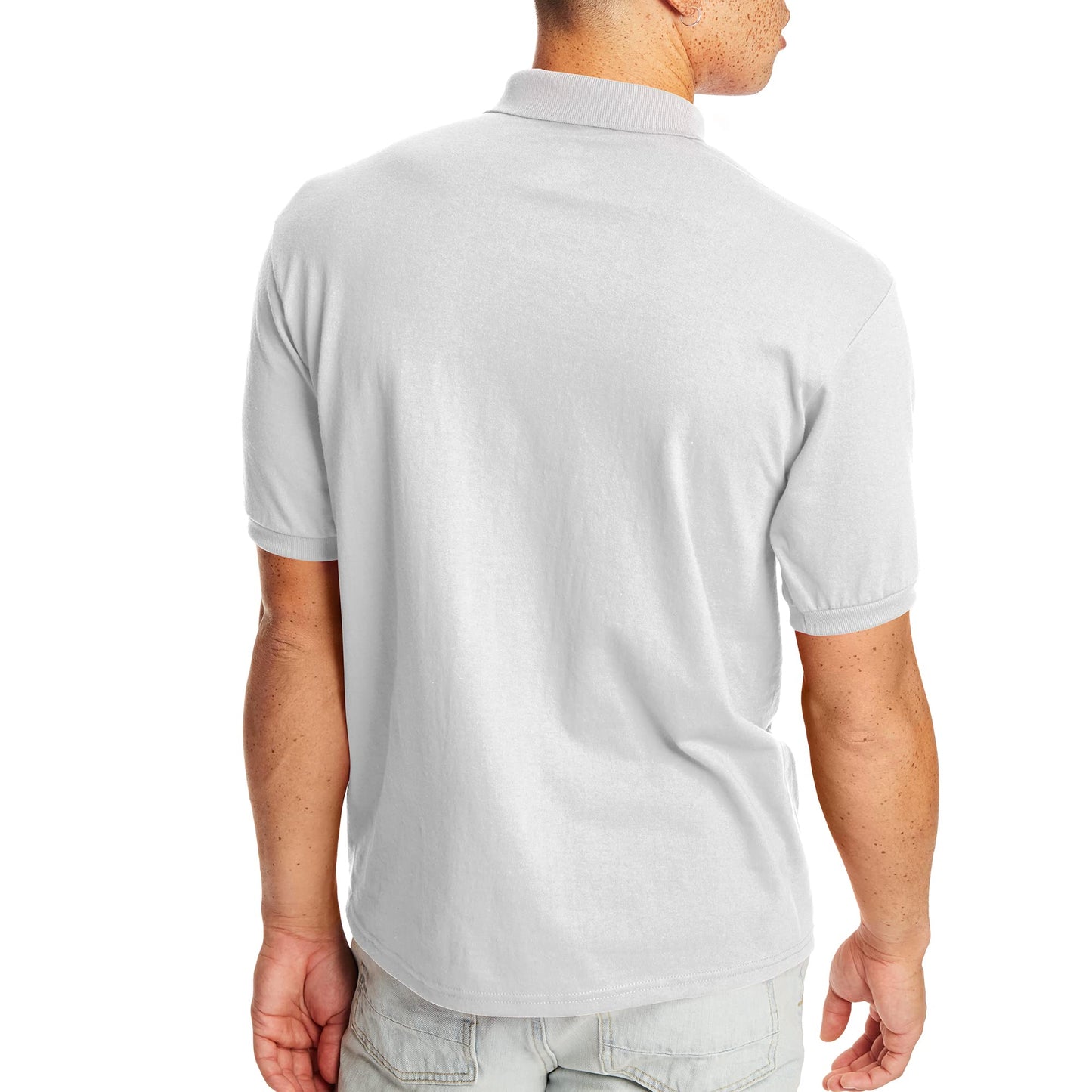 2 Pack Hanes Men's Jersey Pocket Polo Shirts