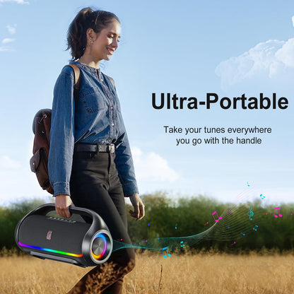 HWWR Portable Bluetooth Speaker with 2 Microphones