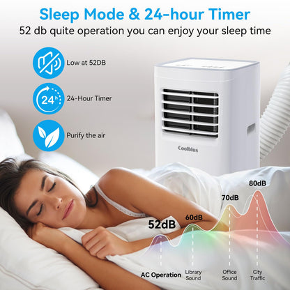 8500 BTU Portable Air Conditioners Cool Up to 360 Sq.Ft,3 IN 1 portable ac unit with Remote Control/LED Display/24Hrs Timer/Window Installation Kit & Screwdriver,White