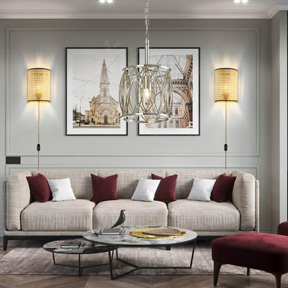 XININSUN Wall Sconces Set of Two, Plug in Wall Sconces,Rattan Lampshade,Wall Lamp with Plug in Cord and Dimmable Switch,Wall Lights Fixtures for Bedroom Living Room Hallway.