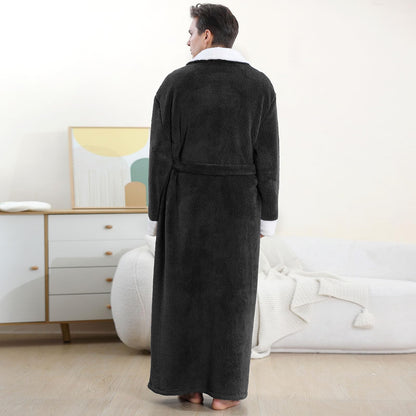 Artfasion Plush Flannel Bathrobe with Pockets