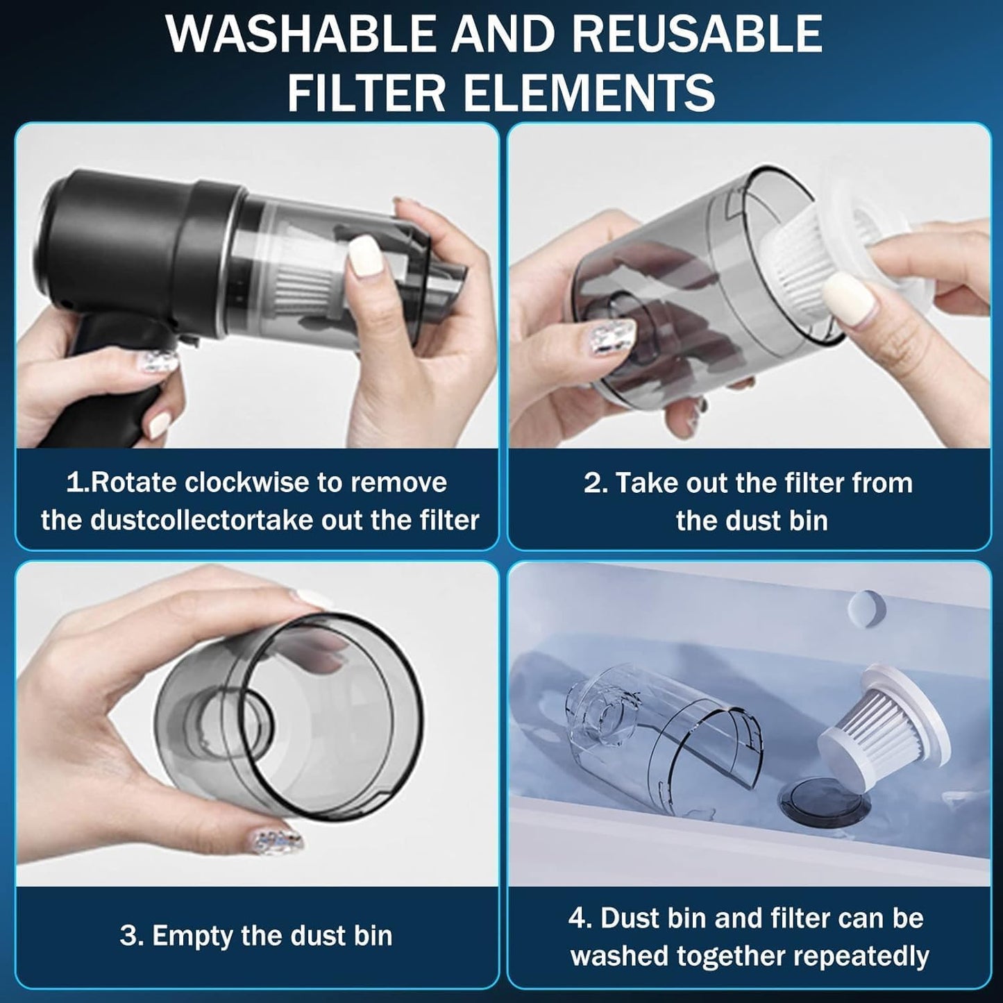 2-in-1 Wireless Handheld Mini Vacuum Cleaner