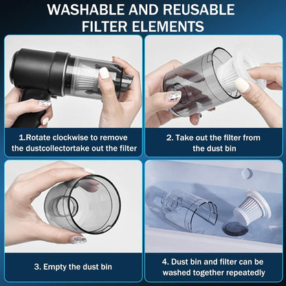 2-in-1 Wireless Handheld Mini Vacuum Cleaner