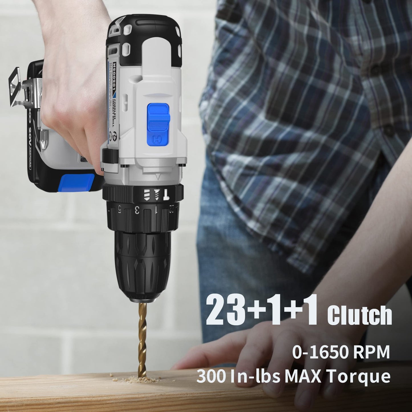 Cordless 20V Impact Drill Driver Set With Toll Set