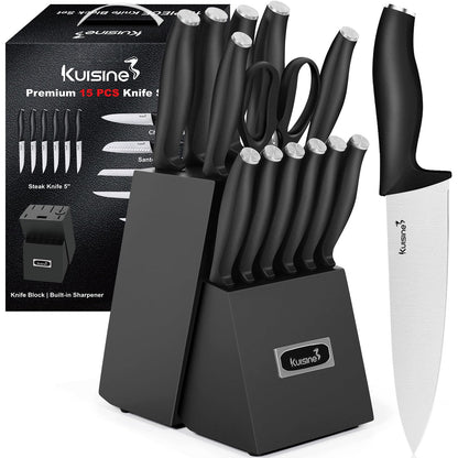 Kuisine 15-Piece High Carbon Chef Knife Set