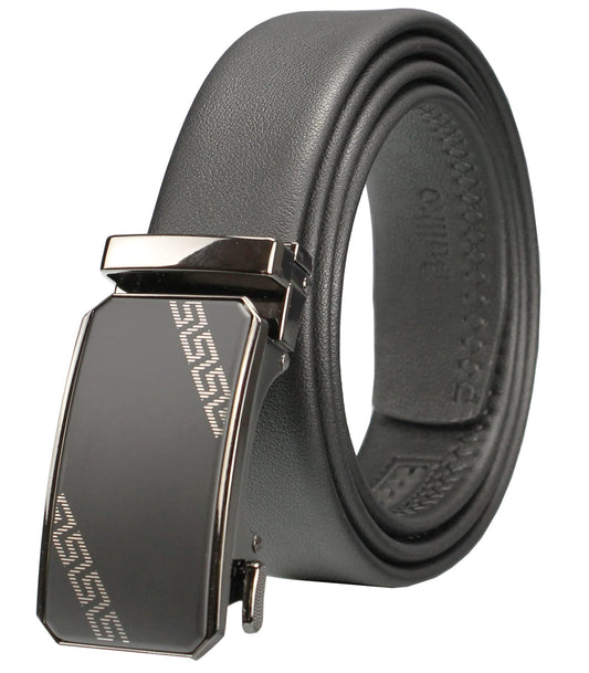 Bullko Adjustable Leather Golf Dress Belt, Black