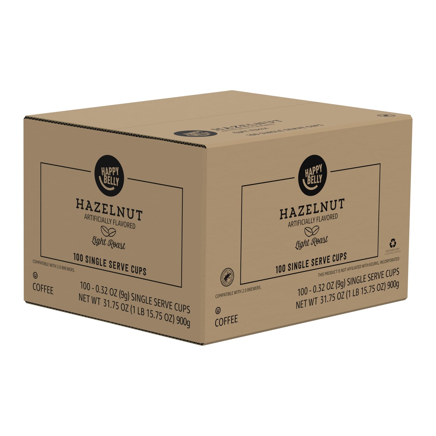 100 Count Happy Belly Hazelnut Coffee Pods