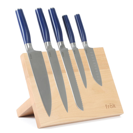 6-Piece German Steel Knife Set with Block