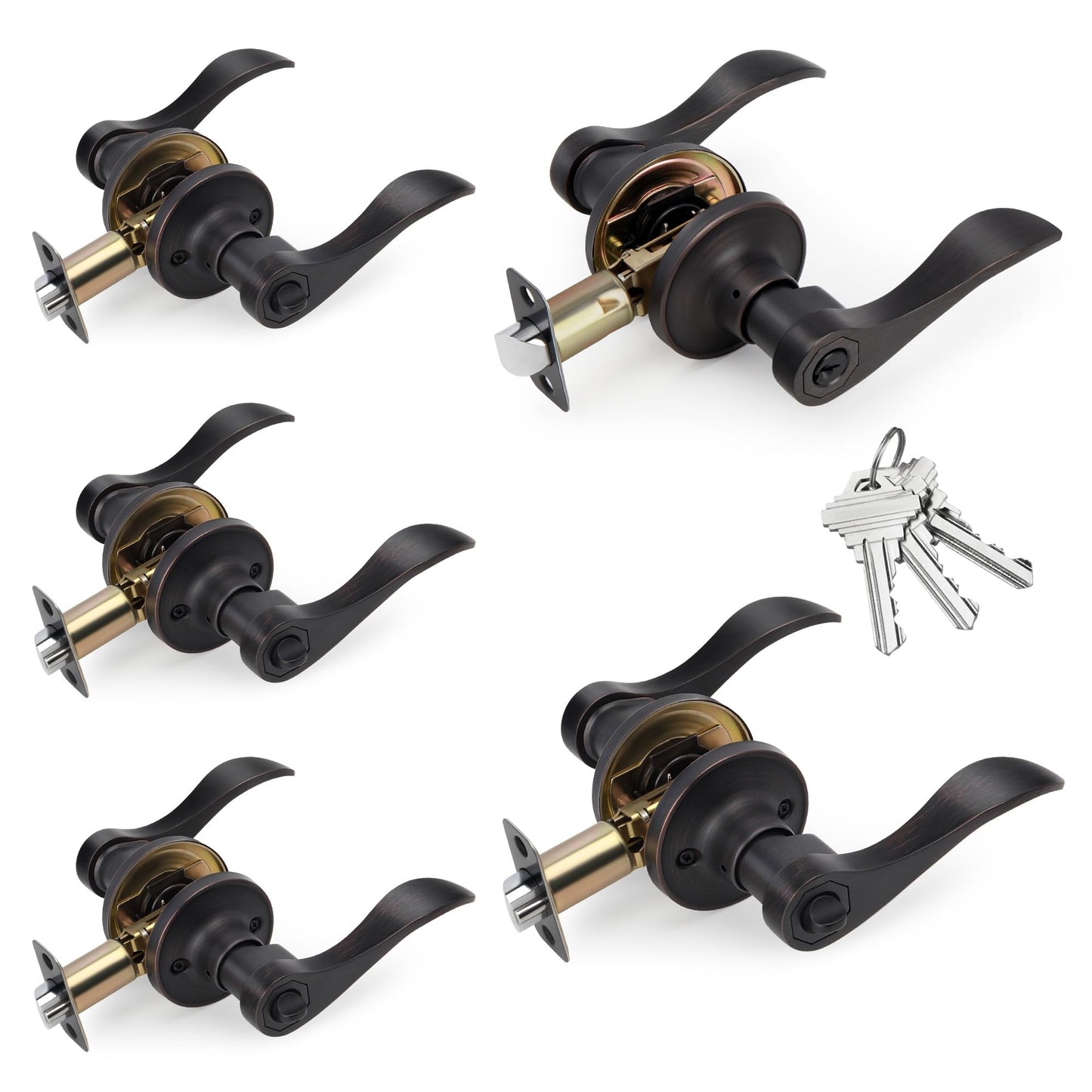 LOQRON Keyed-Alike Wave Style Door Lever Set