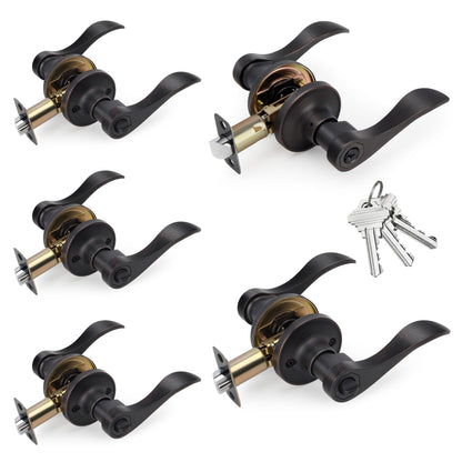 LOQRON Keyed-Alike Wave Style Door Lever Set