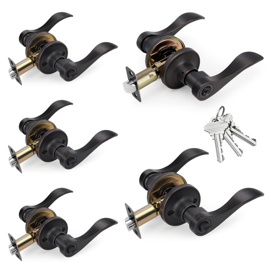 LOQRON Keyed-Alike Wave Style Door Lever Set