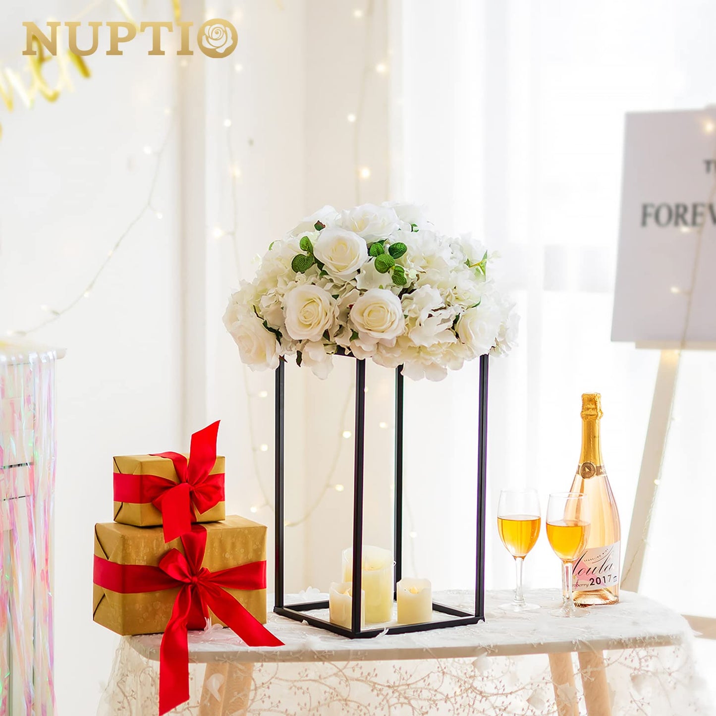 Nuptio Black Cylinder & Square Vases Set