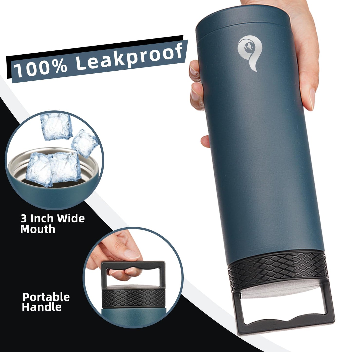 18 oz Insulated Water Bottle, Leakproof Thermos