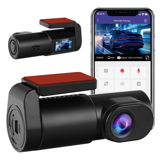 1080P WiFi Dash Cam with 32GB SD Card