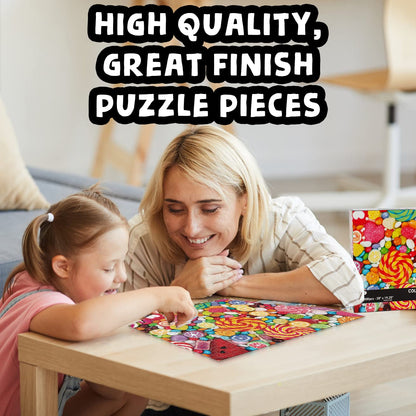 BunMo 1000 Piece Puzzle for Adults - Cascading Candies. Puzzles for Adults 1000 Piece - 1000 Piece Puzzles Have Unique Pieces That Fit Together Perfectly. 1000 Piece Puzzles for Adults.