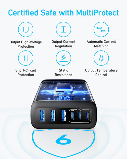 112W Anker 6-Port Fast Charging Station