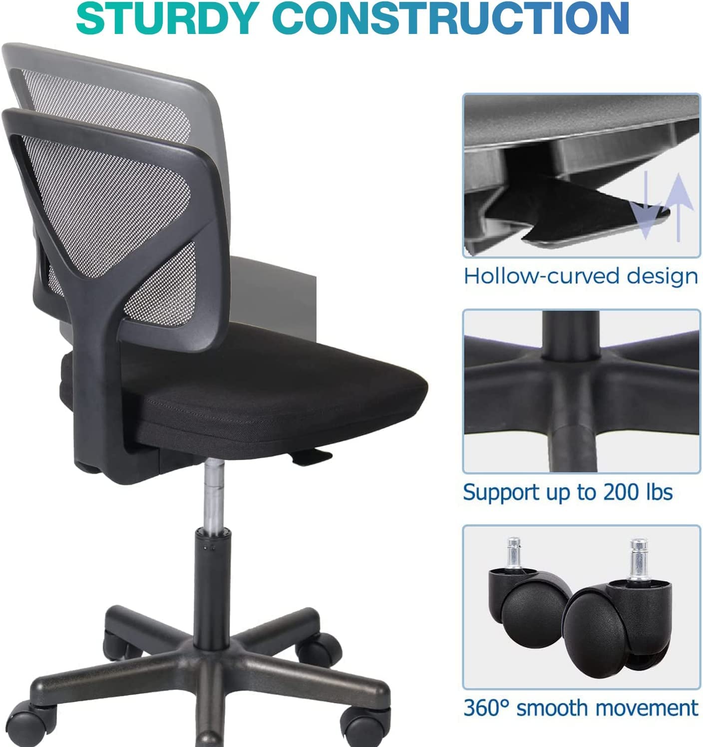 Ergonomic Adjustable Mesh Office Chair with Lumbar Support