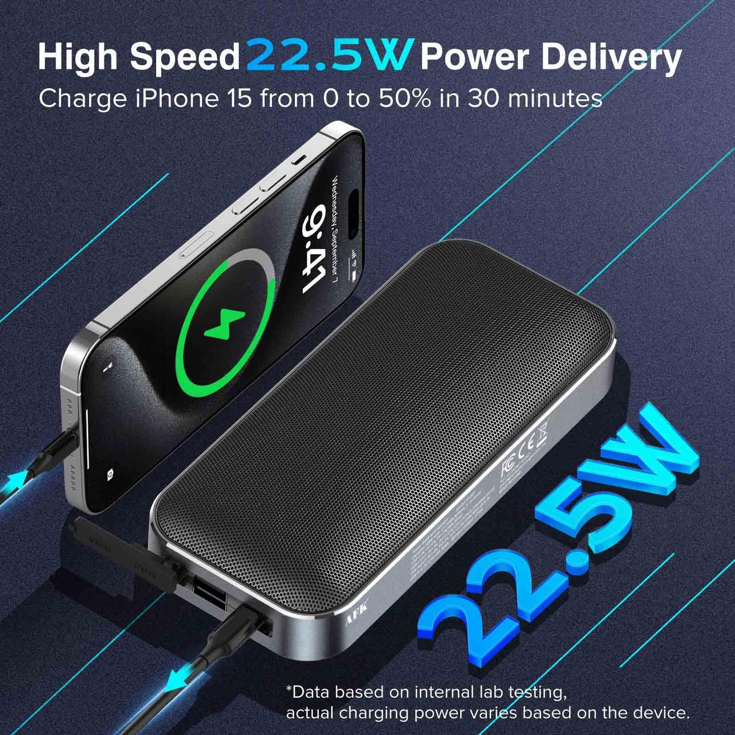 AFK Portable Charger with Bluetooth Speaker 22.5W