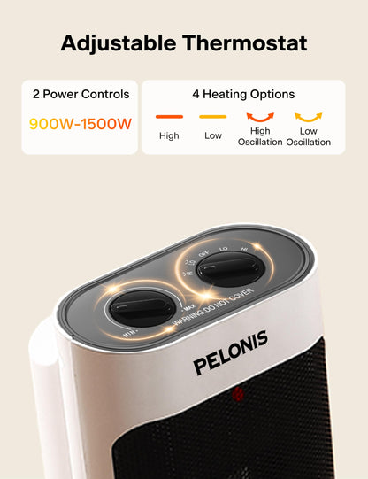 PELONIS 1500W Fast Heating Oscillating Heater