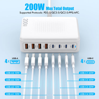 200W USB C Charging Station for Multiple Devices