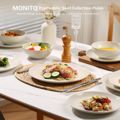 Ceramic 12-Piece Dinnerware Set in Cream White