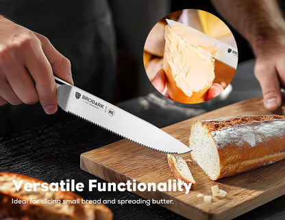 BRODARK 8-Piece Serrated Steak Knife Set