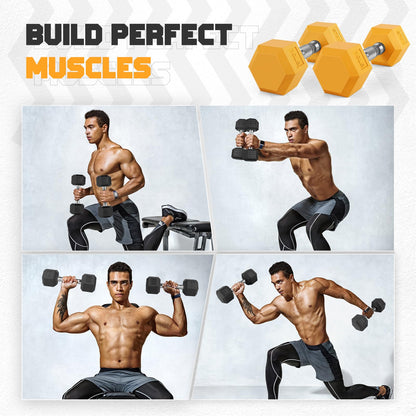 Portzon 2-Pack Pink Neoprene Dumbbells, 1-15 LB