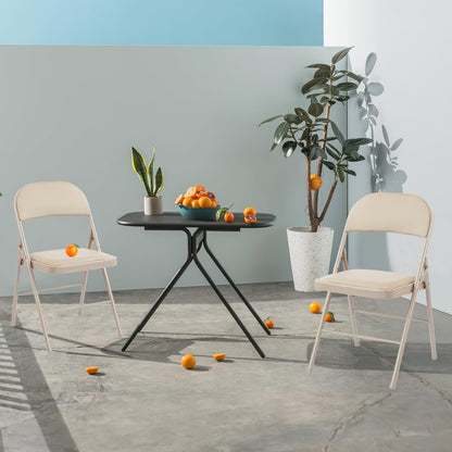 Sweetcrispy 6-Pack Leather Folding Chairs for Indoor/Outdoor