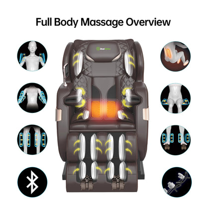 Real Relax 2023 Full Body Dual Core, Zero Gravity Massage Chair, Brown